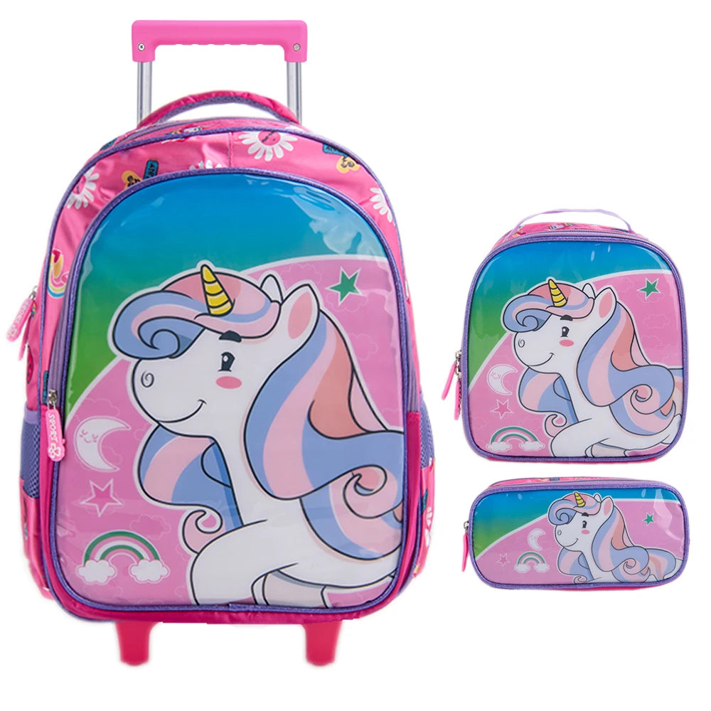 Mochila escolar Bolsa resistente à prova 'água com lancheira e estojo Kit 2025