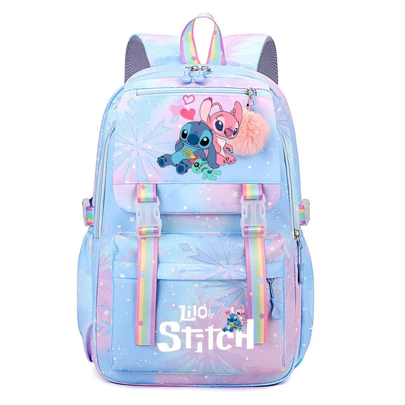Lilo E Stitch Mochila impermeável para Escola Anime cosplay Bolsa Escolar