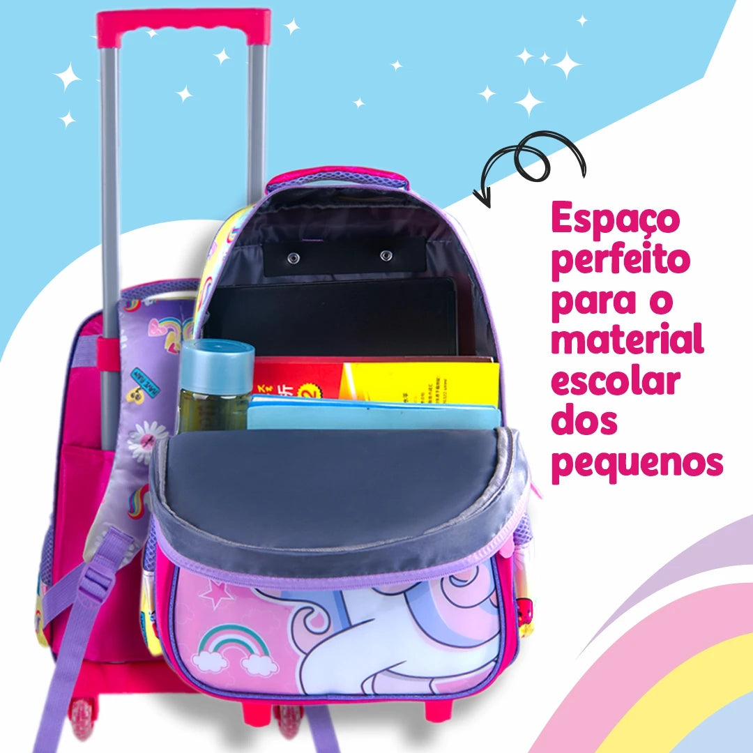 Mochila escolar Bolsa resistente à prova 'água com lancheira e estojo Kit 2025