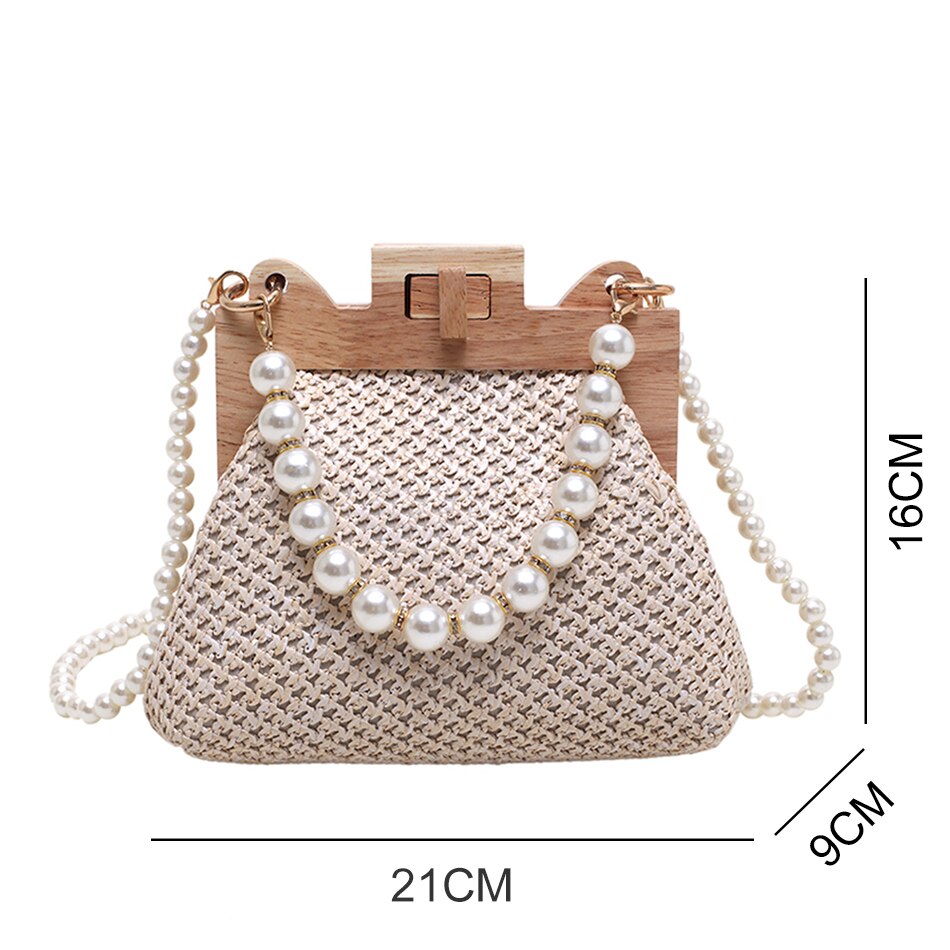 Bolsa De Palha Artesanal Com Pérolas