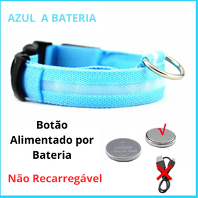 Coleira luminosa para animais de estimação