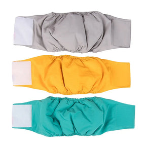 Fralda para cães machos, confortável, macia, reutilizável e lavável, ideal como faixa de barriga oferecendo praticidade e proteção.