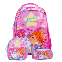 Mochila escolar Bolsa resistente à prova 'água com lancheira e estojo Kit 2025
